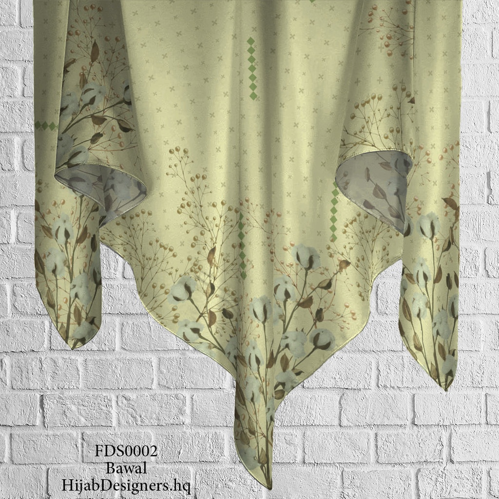 Tudung Bawal (Square Hijab) in FDS0002 (Cotton Voile Premium, Bidang 40" (Kids), Bawal Biasa (No Awning), Tak Tambah Nama, Taknak Giftcard)
