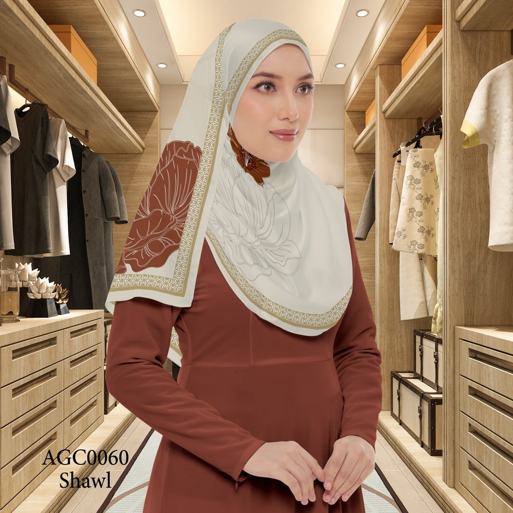 Tudung Shawl in AGC0060 (Standard 1.8m x 0.7m, Chiffon Babydoll, Tak Tambah Nama, Taknak Giftcard)