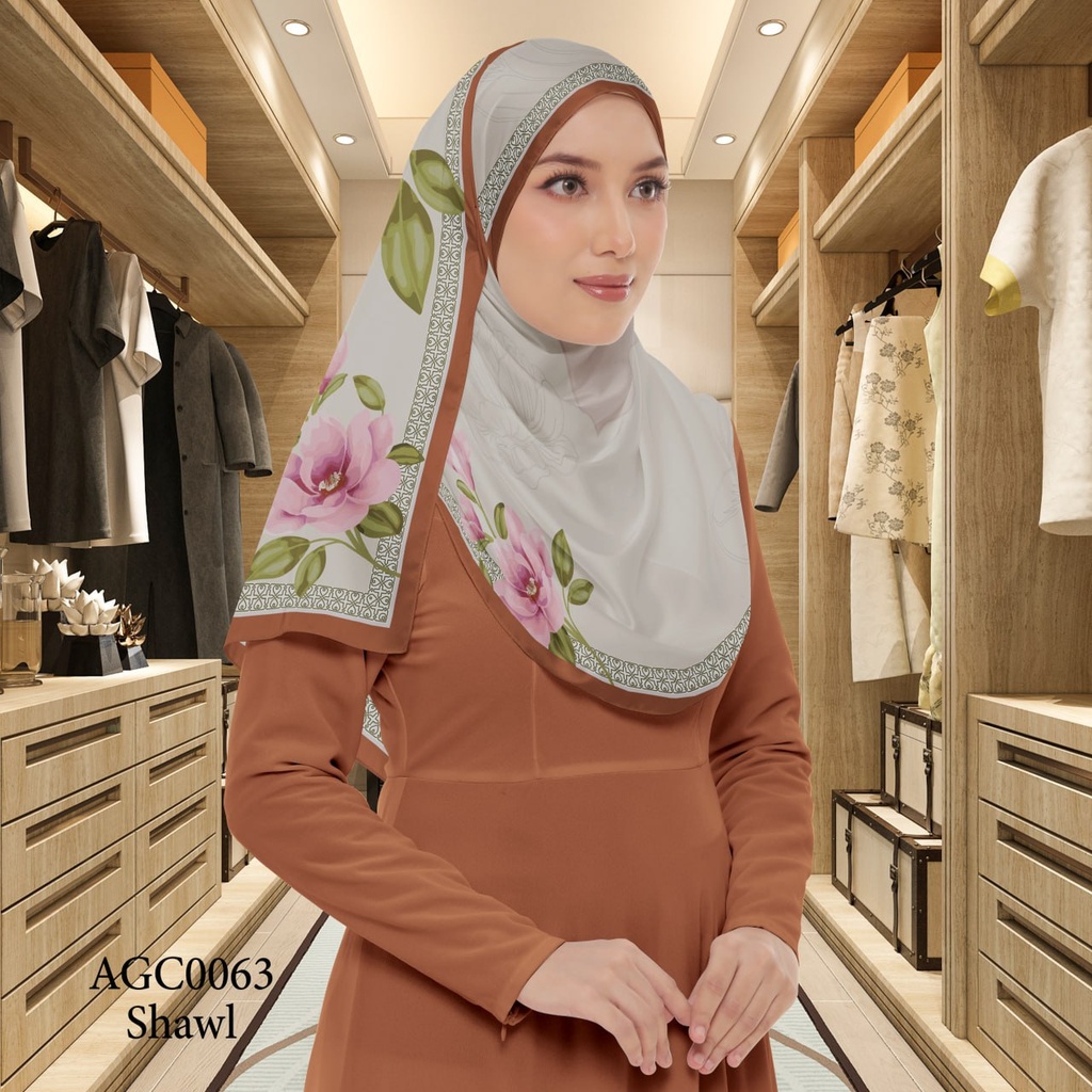 Tudung Shawl in AGC0063 (Standard 1.8m x 0.7m, Chiffon Babydoll, Tak Tambah Nama, Taknak Giftcard)