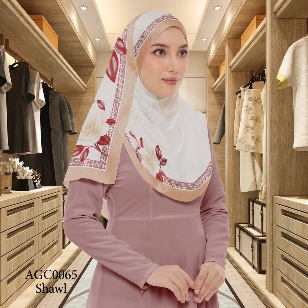 Tudung Shawl in AGC0065 (Standard 1.8m x 0.7m, Chiffon Babydoll, Tak Tambah Nama, Taknak Giftcard)