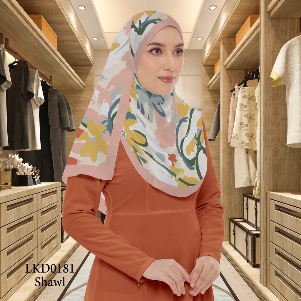 Tudung Shawl in LKD0181 (Standard 1.8m x 0.7m, Chiffon Babydoll, Tak Tambah Nama, Taknak Giftcard)