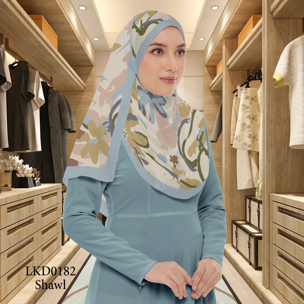 Tudung Shawl in LKD0182 (Standard 1.8m x 0.7m, Chiffon Babydoll, Tak Tambah Nama, Taknak Giftcard)