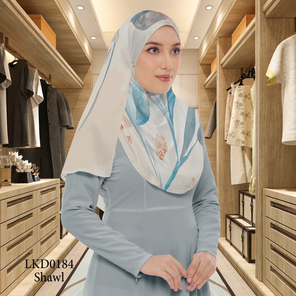 Tudung Shawl in LKD0184 (Standard 1.8m x 0.7m, Chiffon Babydoll, Tak Tambah Nama, Taknak Giftcard)