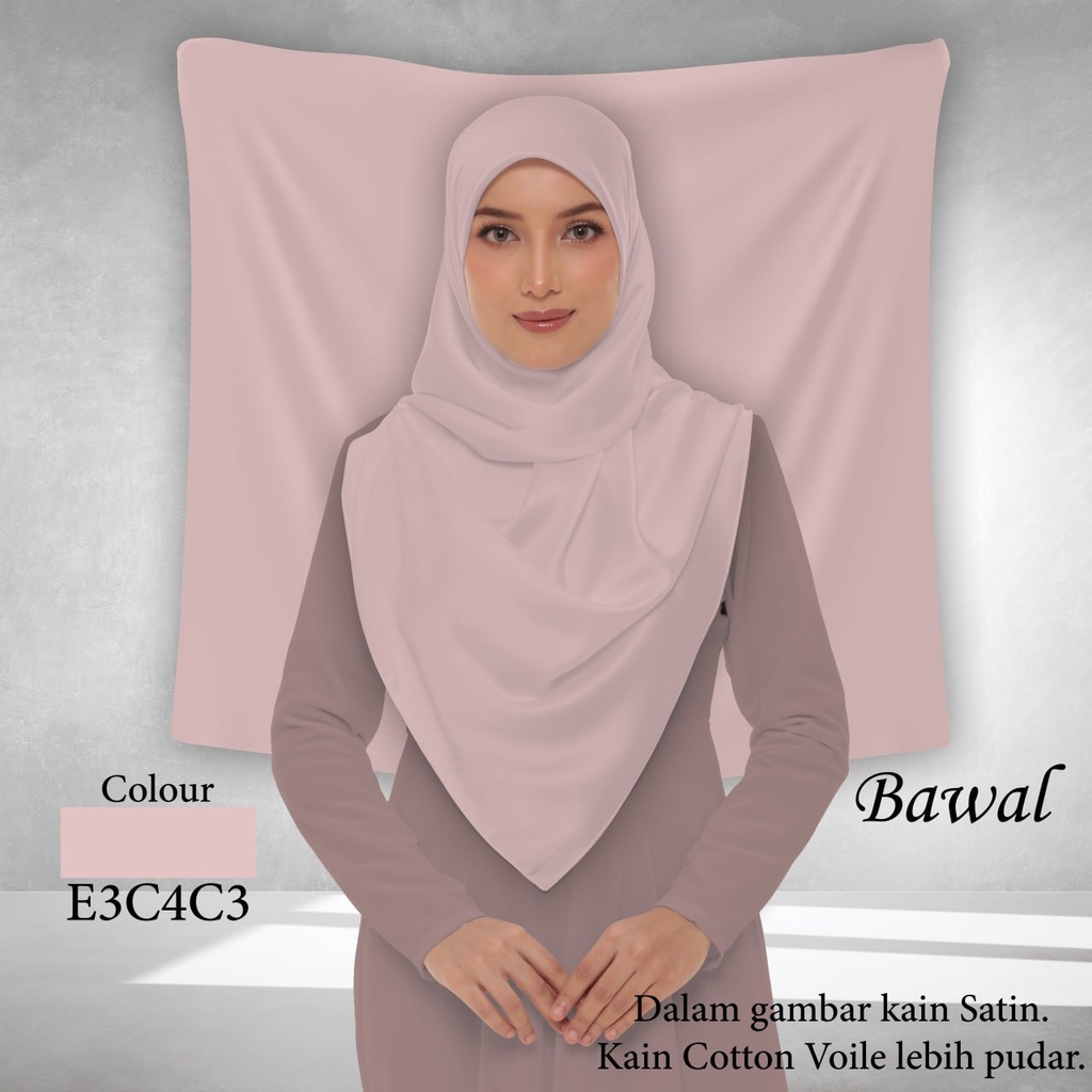 Bawal Plain E3C4C3  (Cotton Voile Premium, Taknak Curve, Taknak Border, Bidang 40" (Kids), Bawal Biasa (No Awning), Tak Tambah Nama, Taknak Giftcard)