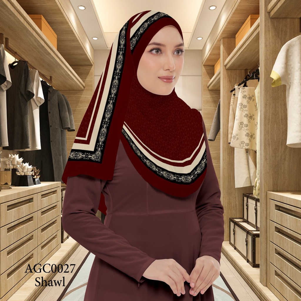 Tudung Shawl in AGC0027 (Standard 1.8m x 0.7m, Cotton Voile Premium, Tak Tambah Nama, Taknak Giftcard)