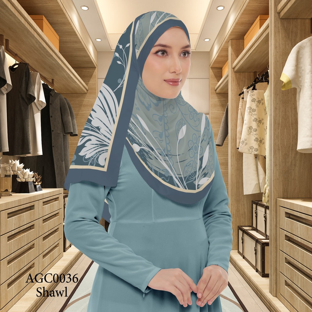 Tudung Shawl in AGC0036 (Standard 1.8m x 0.7m, Cotton Voile Premium, Tak Tambah Nama, Taknak Giftcard)