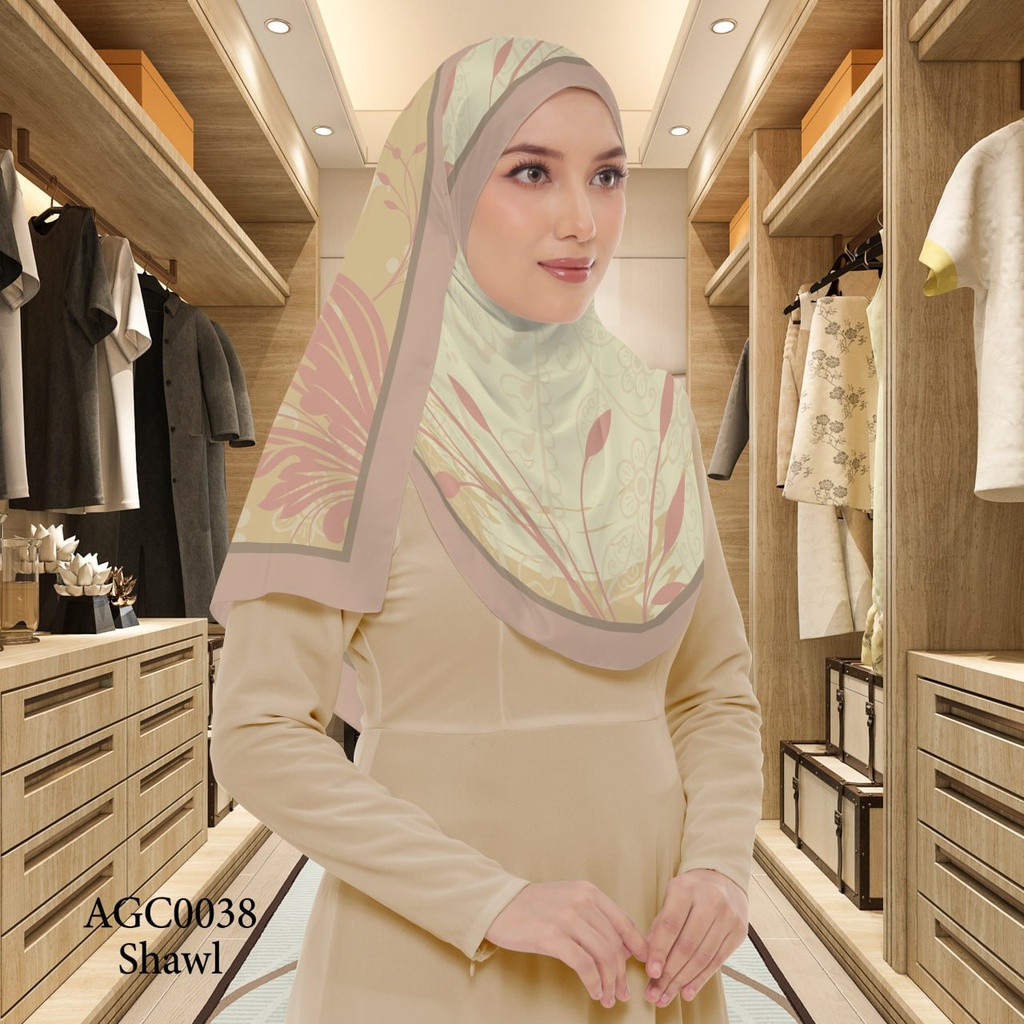 Tudung Shawl in AGC0038 (Standard 1.8m x 0.7m, Cotton Voile Premium, Tak Tambah Nama, Taknak Giftcard)