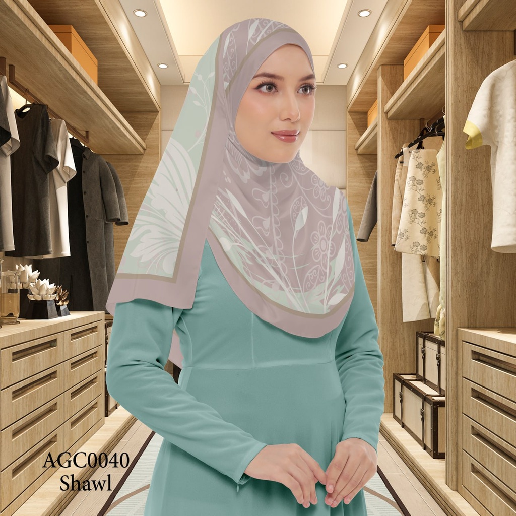 Tudung Shawl in AGC0040 (Standard 1.8m x 0.7m, Cotton Voile Premium, Tak Tambah Nama, Taknak Giftcard)