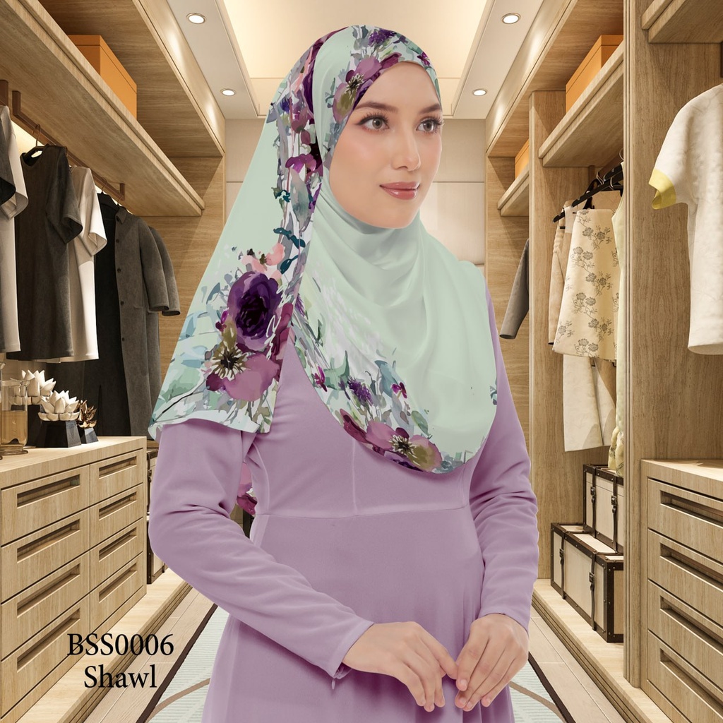 Tudung Shawl in BSS0006 (Standard 1.8m x 0.7m, Cotton Voile Premium, Tak Tambah Nama, Taknak Giftcard)