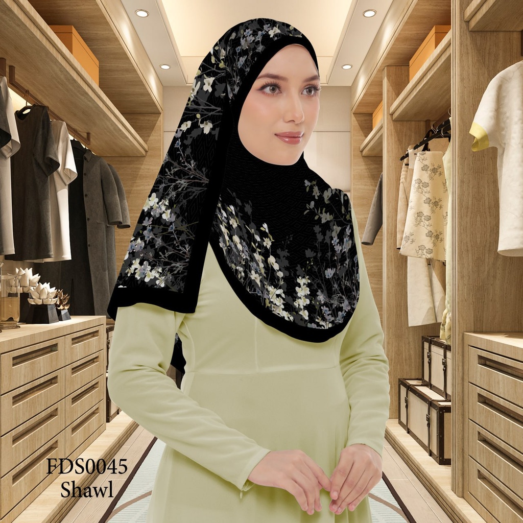 Tudung Shawl in FDS0045 (Standard 1.8m x 0.7m, Cotton Voile Premium, Tak Tambah Nama, Taknak Giftcard)