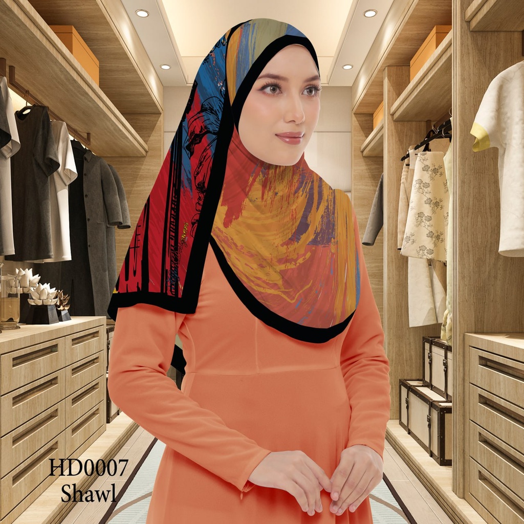 Tudung Shawl in HD0007 (Standard 1.8m x 0.7m, Cotton Voile Premium, Tak Tambah Nama, Taknak Giftcard)