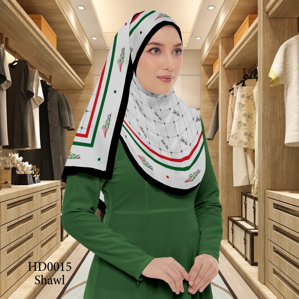 Tudung Shawl in HD0015 (Standard 1.8m x 0.7m, Cotton Voile Premium, Tak Tambah Nama, Taknak Giftcard)