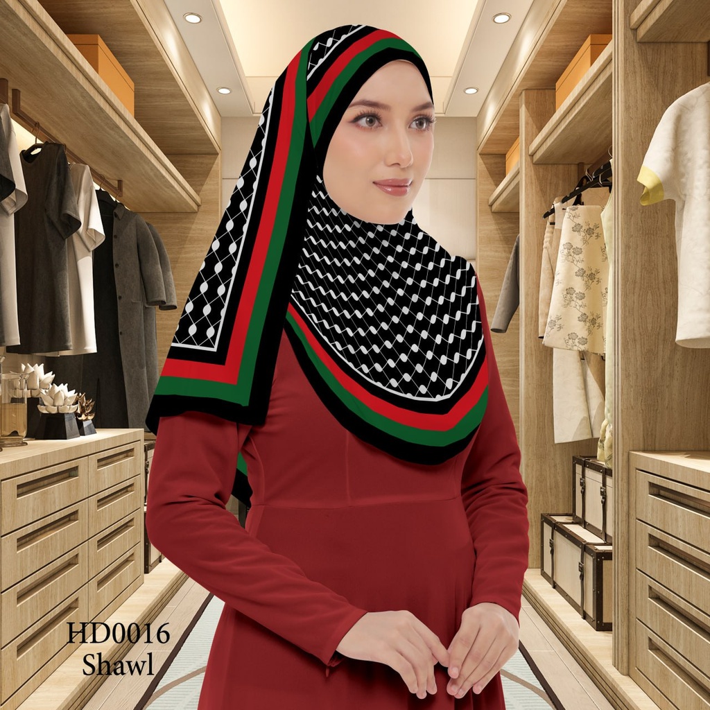 Tudung Shawl in HD0016 (Standard 1.8m x 0.7m, Cotton Voile Premium, Tak Tambah Nama, Taknak Giftcard)