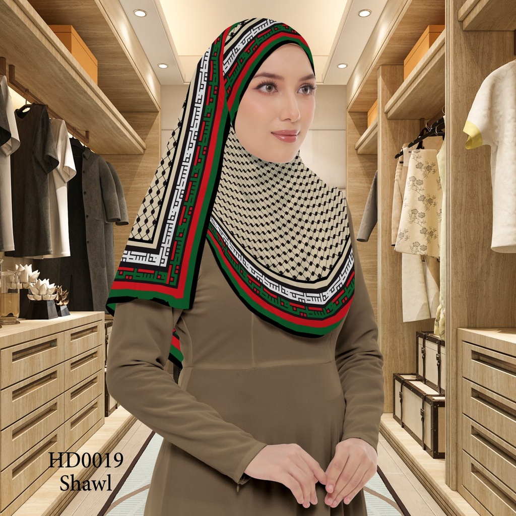 Tudung Shawl in HD0019 (Standard 1.8m x 0.7m, Cotton Voile Premium, Tak Tambah Nama, Taknak Giftcard)
