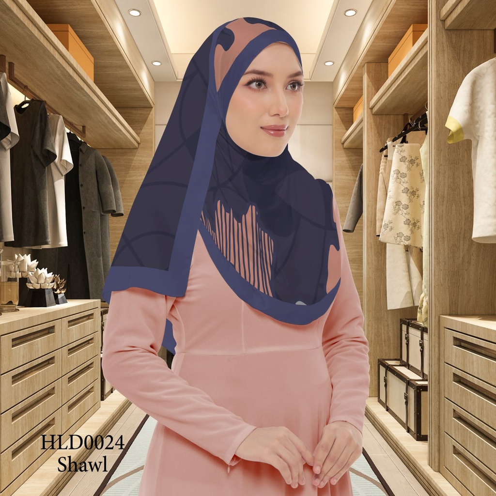 Tudung Shawl in HLD0024 (Standard 1.8m x 0.7m, Cotton Voile Premium, Tak Tambah Nama, Taknak Giftcard)