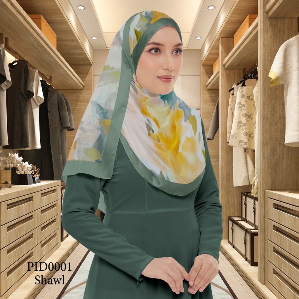 Tudung Shawl in PID0001 (Standard 1.8m x 0.7m, Cotton Voile Premium, Tak Tambah Nama, Taknak Giftcard)