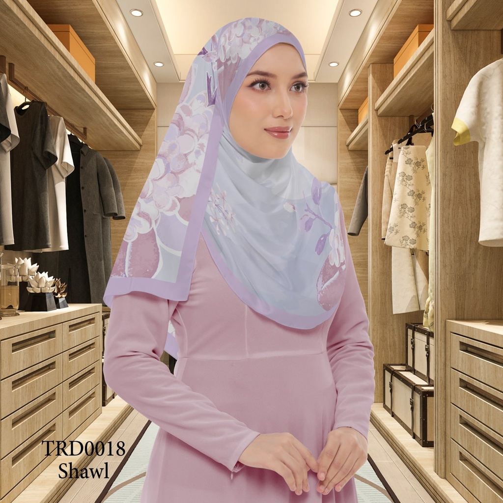 Tudung Shawl in TRD0018 (Standard 1.8m x 0.7m, Cotton Voile Premium, Tak Tambah Nama, Taknak Giftcard)