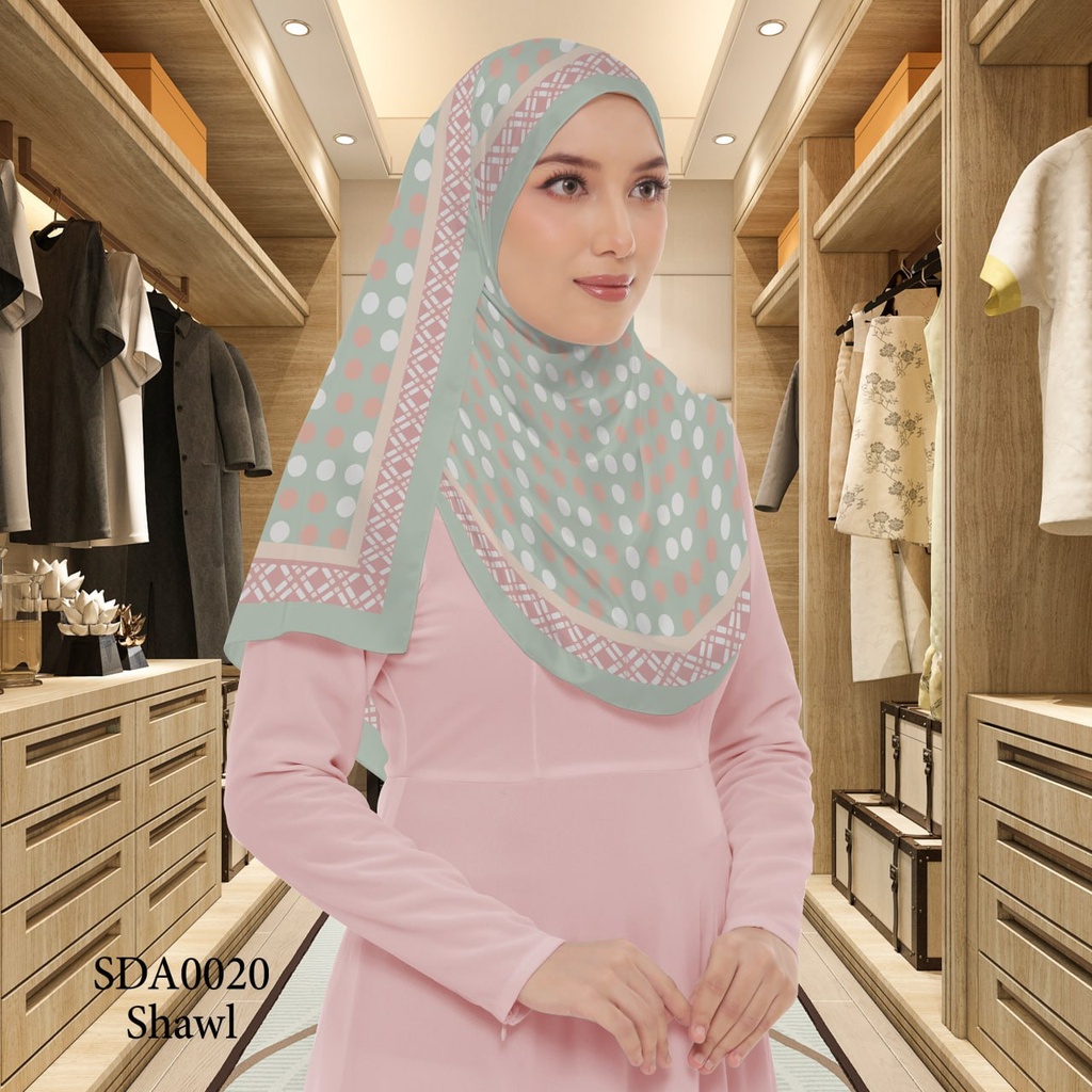 Tudung Shawl in SDA0020 (Standard 1.8m x 0.7m, Cotton Voile Premium, Tak Tambah Nama, Taknak Giftcard)