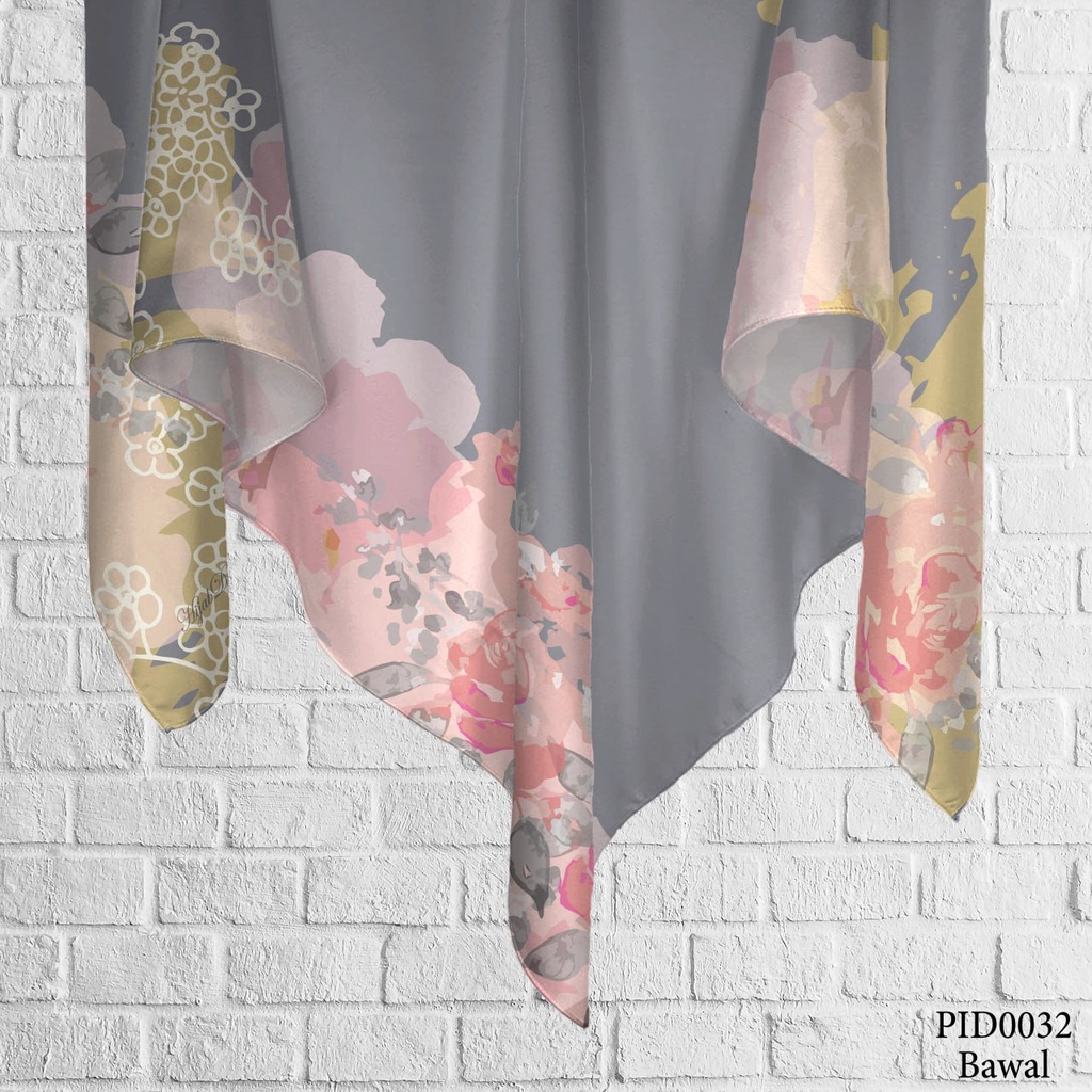 Tudung Bawal (Square Hijab) in PID0032 (Cotton Voile Premium, Bidang 40" (Kids), Bawal Biasa (No Awning), Tak Tambah Nama, Taknak Giftcard)